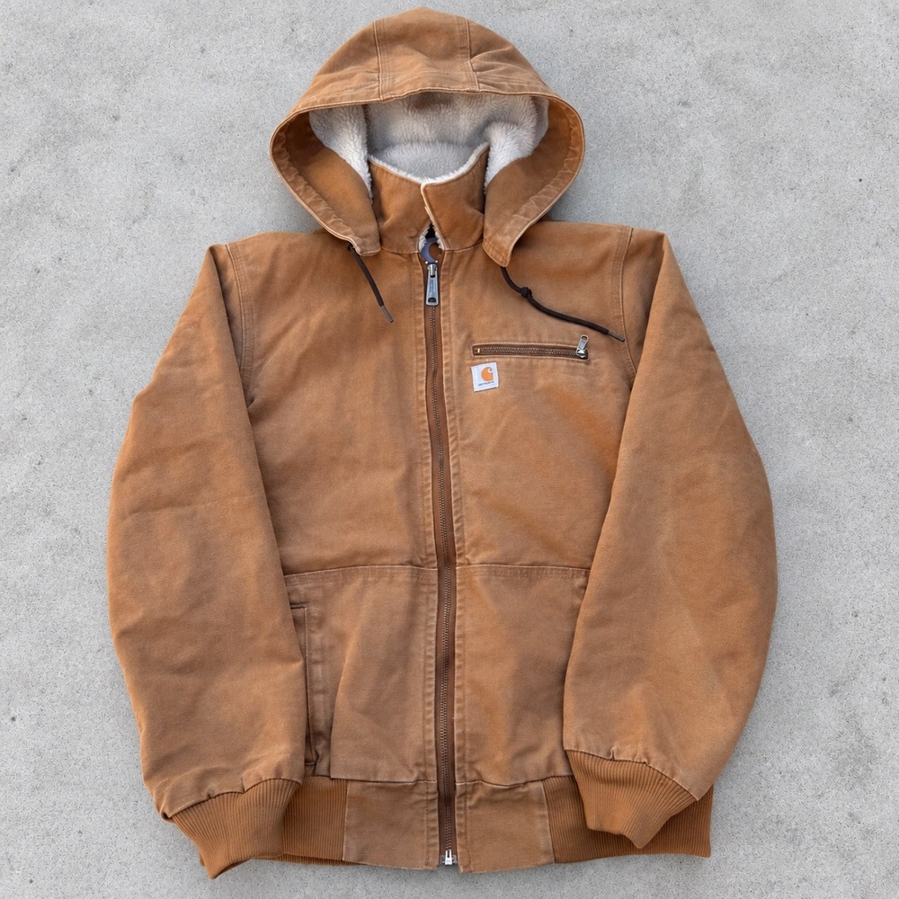 Carhartt Wildwood Sherpa Lined Jacket Brown 100815-211 Womens Large 12/14